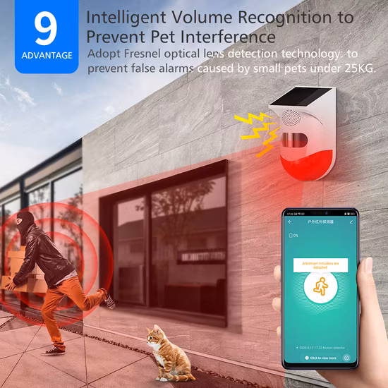 Tuya Smart Wireless Alarm WiFi Infrared Solar Motion Sensor Detector Alarm