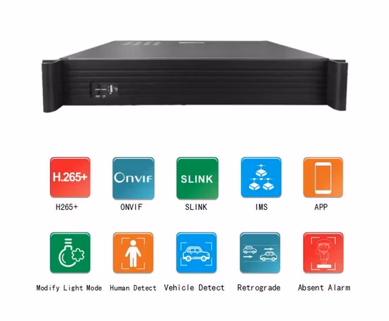 Sistema de seguridad CCTV en tiempo real completo Fsan H. 265 64CH 4 HDD 4K 8MP NVR Video Recorder