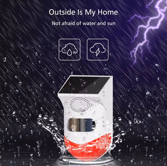 Alarma de sensor de movimiento PIR con energía solar a prueba de agua